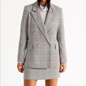 Basque Women’s Gray Yellow Plaid Double-Breasted Workwear Jacket Blazer Size 6